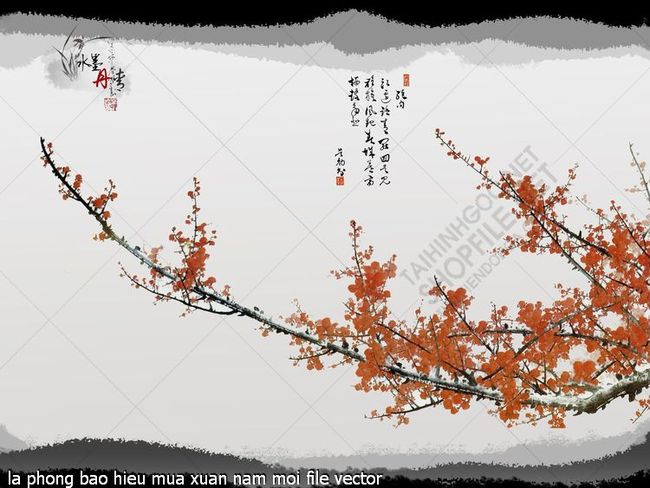 la phong bao hieu mua xuan nam moi file vector